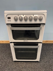 Hotpoint HUE52PS 50cm Electric Double Oven Cooker - White
