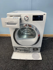 Bosch WTWH7660GB Serie 6 9kg Heat Pump Tumble Dryer, WiFi-Enabled - White