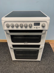 Hotpoint Ultima HUE62PS 60cm Electric Cooker with Ceramic Hob - White