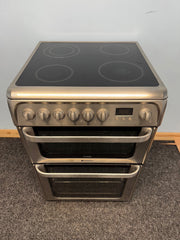 Hotpoint HUE61XS 60cm Electric Cooker with Ceramic Hob - Stainless Steel