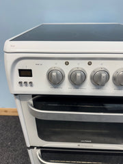 Hotpoint HUE52PS 50cm Electric Double Oven Cooker - White