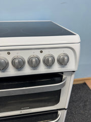 Hotpoint HUE52PS 50cm Electric Double Oven Cooker - White