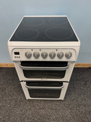 Hotpoint HUE52PS 50cm Electric Double Oven Cooker - White