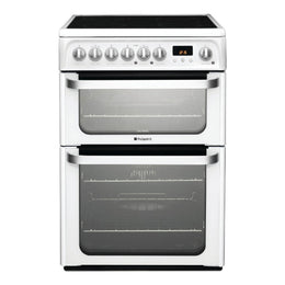 Hotpoint Ultima HUE61PS 60cm Electric Cooker with Ceramic Hob - White