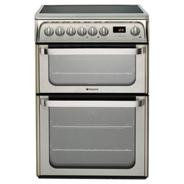 Hotpoint HUE61XS 60cm Electric Cooker with Ceramic Hob - Stainless Steel